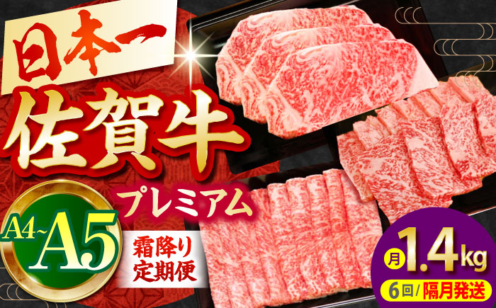【全6回定期便】【隔月発送】佐賀牛 プレミアム霜降り定期【田中畜産牛肉店】 [HBH119] 牛肉