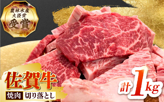 【2度の農林水産大臣賞】佐賀牛 焼肉用（カルビ・赤身） 1kg【田中畜産牛肉店】佐賀牛 牛肉 切り落とし [HBH144]