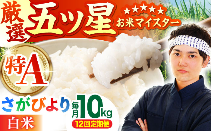 【全12回定期便】さがびより 白米 10kg（5kg×2袋） 特A米 特A評価 [HBL043]