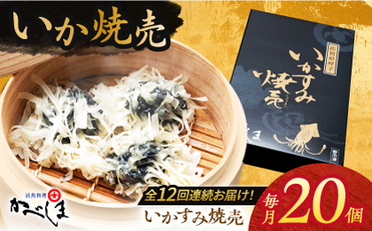 【全12回定期便】かべしまのいか焼売 いかすみ焼売 20個入り　【呼子かべしま直売所】  [HCL044]