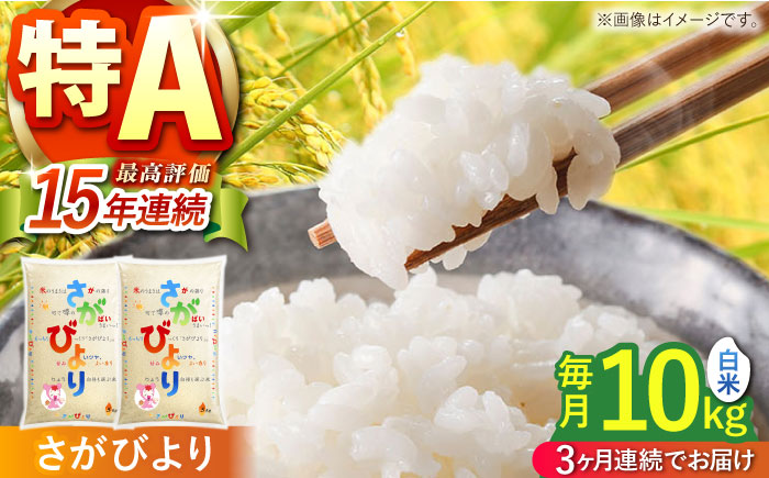 【全3回定期便】さがびより 白米 10kg（5kg×2袋）【株式会社 JA食糧さが】 [HCM002]