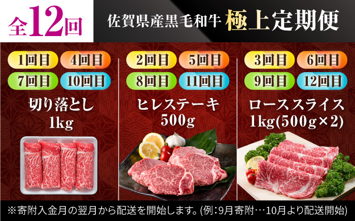 【肉のプロが厳選！】【12回定期便】佐賀県産黒毛和牛 極上 定期便【株式会社いろは精肉店】佐賀県産和牛 牛肉 [IAG073]