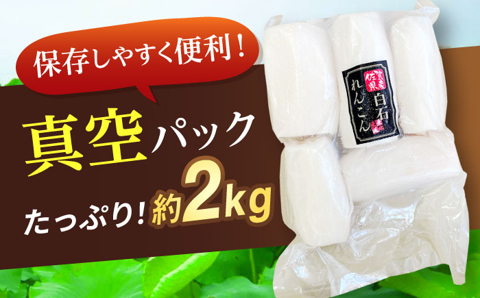【お手軽調理！】白石町産 水煮れんこん 計2kg（真空パック）【有限会社白石開発】蓮根 れんこん レンコン [IBN007]