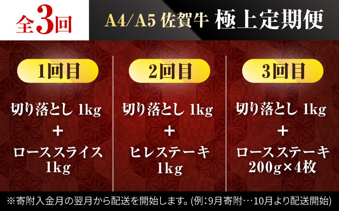 【肉のプロが厳選！】【3回定期便】佐賀牛 極上 定期便【株式会社いろは精肉店】牛肉 [IAG077]