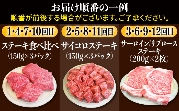 【牧場直送】【12回定期便】佐賀牛 贅沢 ステーキ食べ尽くし【有限会社セントラル牧場】牛肉 [IAH082]