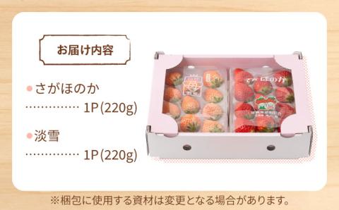 【先行予約】【農家直送】淡雪＆さがほのか赤白いちごセット各220g 【岸川農園】イチゴ [IAP007]