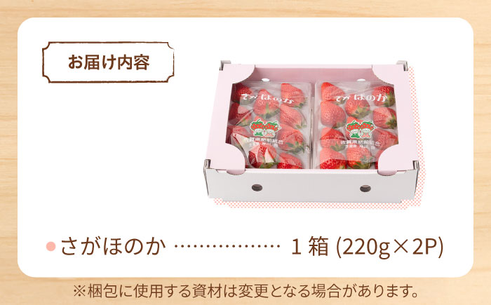 【R8年1月以降発送】白石産いちご「さがほのか」 220g×2パック 【岸川農園】 [IAP048]