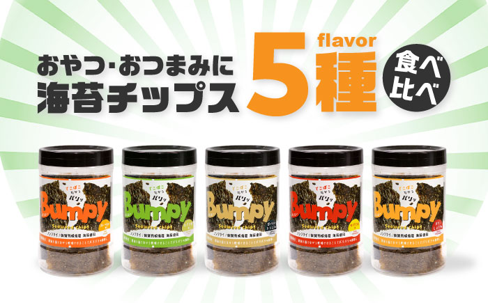 海苔チップスBumpy5種(バーベキュー/わさび塩/ガーリックトリュフ/柚子七味/バター醤油)と味付海苔 セット（計6本） 【直売所にじ】 [IDO009]