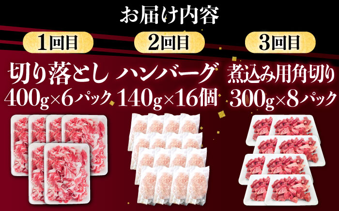【3回定期便】肉ざんまい定期便 大家族 大容量 たっぷり 【川崎畜産】牛肉 [IAX048]