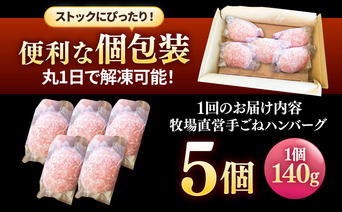 【6回定期便】牧場直営店の手作りハンバーグ（140g×5個）【川崎畜産】お肉 [IAX058]