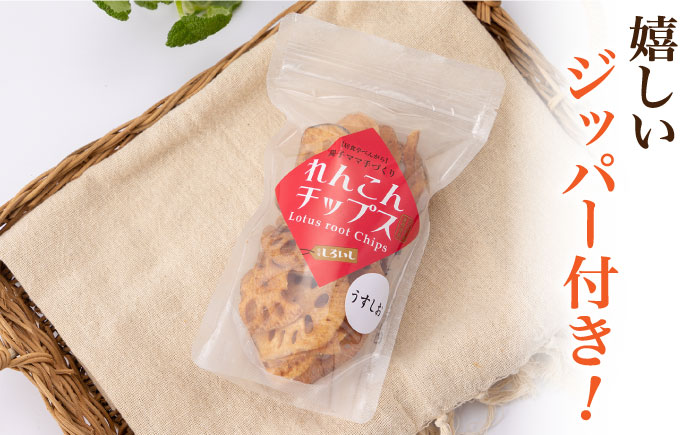 【栄養たっぷりのおつまみ！】れんこんチップス（うすしお味）40g×4袋【べんがら】蓮根 [IAZ012]