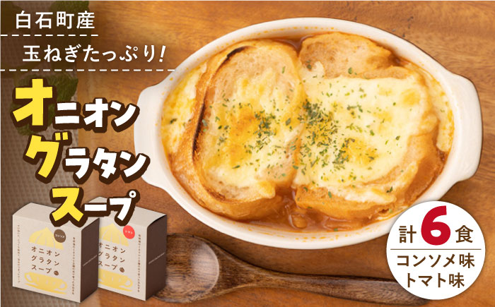 【美味しく時短！】【ギフト箱入り】白石産玉ねぎの オニオングラタンスープ 2種セット【りんふぁーむ】玉葱 [ICN005]