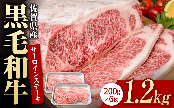 佐賀県産 黒毛和牛 贅沢 サーロイン ステーキ 200g×6枚（計1.2kg）【株式会社いろは精肉店】佐賀産和牛 牛肉 [IAG022]
