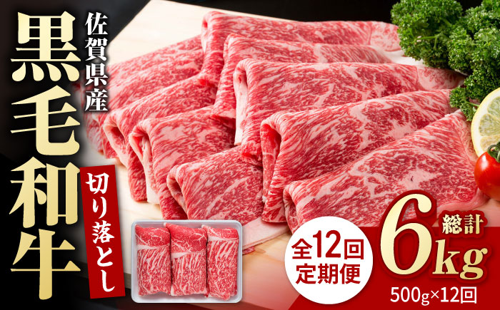 【圧倒的リピート率！】【12回定期便】佐賀県産 黒毛和牛 贅沢 切り落とし 500g【株式会社いろは精肉店】佐賀産和牛 牛肉 すき焼き しゃぶしゃぶ [IAG064]