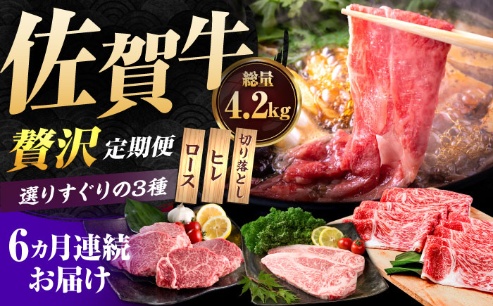 【肉のプロが厳選！】【6回定期便】佐賀牛 贅沢 定期便【株式会社いろは精肉店】牛肉 [IAG075]