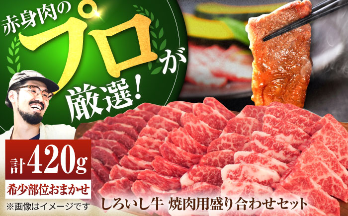 【牧場直送】佐賀県産しろいし牛 焼肉用盛り合わせセット（希少部位）420g 【有限会社佐賀セントラル牧場】牛肉 焼肉 [IAH001]