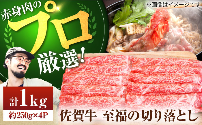 【牧場直送】佐賀牛 至福の切落し 1000g（250g×4パック）【有限会社佐賀セントラル牧場】牛肉 切り落とし [IAH006]
