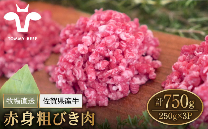 【牧場直送】ちょっとした贅沢！佐賀県産牛 赤身 粗びき肉 250g×3パック（計750g）【有限会社佐賀セントラル牧場】お肉 [IAH130]