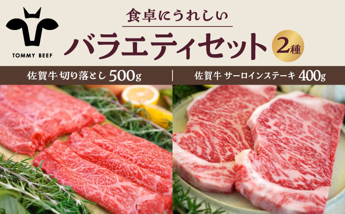 【牧場直送】佐賀牛 食卓にうれしいバラエティ セット（切り落とし 計500g＆サーロインステーキ 計400g）【有限会社佐賀セントラル牧場】牛肉 [IAH202]