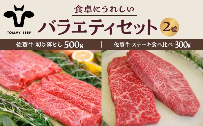 【牧場直送】佐賀牛 食卓にうれしいバラエティ セット （切り落とし 500g＆ステーキ食べ比べ 300g）【有限会社佐賀セントラル牧場】牛肉 [IAH203]