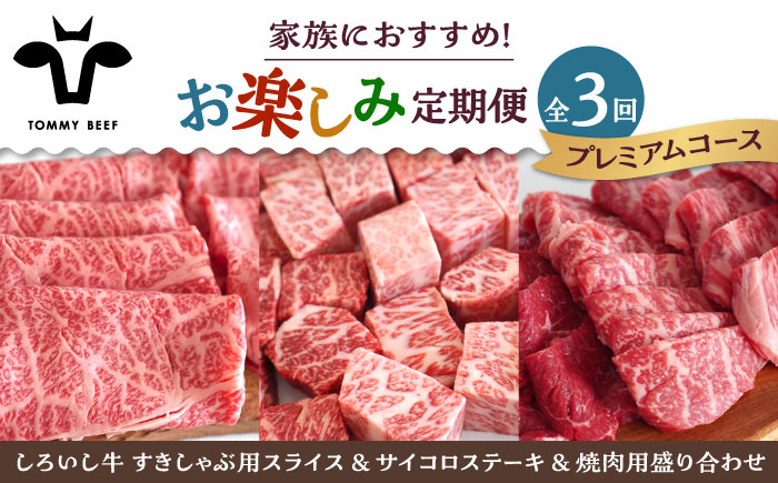【牧場直送】【3回定期便】しろいし牛 家族向け お楽しみ 定期便（プレミアムコース）【有限会社佐賀セントラル牧場】牛肉 [IAH212]