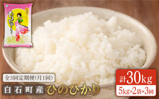 【3回定期便】白石産ひのひかり 各回10kg（5kg×2袋）【佐賀県農業協同組合】白米 [IAK007]
