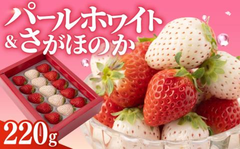 【先行予約】【農家直送】【化粧箱入り】縁起の良い紅白さがほのかとパールホワイト220g 【ハヤシダファーム】いちご [IAQ004]