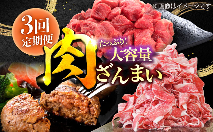 【3回定期便】肉ざんまい定期便 大家族 大容量 たっぷり 【川崎畜産】牛肉 [IAX048]