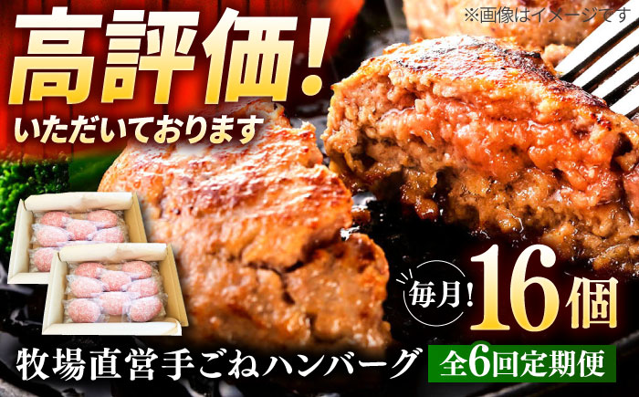 【6回定期便】牧場直営店の手作りハンバーグ（140g×16個）【川崎畜産】お肉 [IAX061]