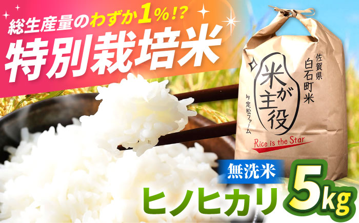 【先行予約】【令和7年度産】こだわりの特別栽培！無洗米　ヒノヒカリ 5kg 【有限会社定松ファーム】米 お米 [IBV006]