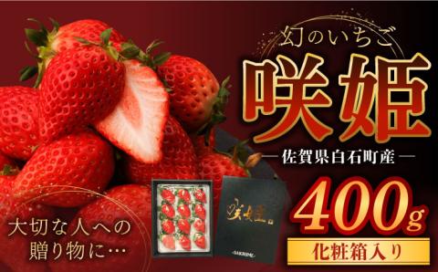 【R8年1月以降発送】【際立つ甘さ！】幻のいちご『咲姫』（化粧箱入り400g）【中村いちご農園】 イチゴ [ICB002]