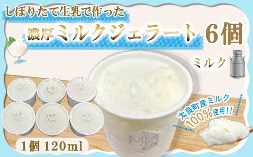 しぼりたて生乳で作った濃厚ミルクジェラート 6個セット  ジェラート シャーべット アイスクリーム アイス 生乳 ミルク ジェラート クリーミー デザート 氷菓子 スイーツ 濃厚 冷凍 佐賀県 太良町