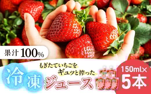 杉本農園のもぎたていちごをギュッと搾った100%冷凍ジュース 150ml×5本 ジュース ストレートジュース 100%ジュース フルーツジュース 飲料 果汁 いちご イチゴ 苺 フルーツ 佐賀県 太良町