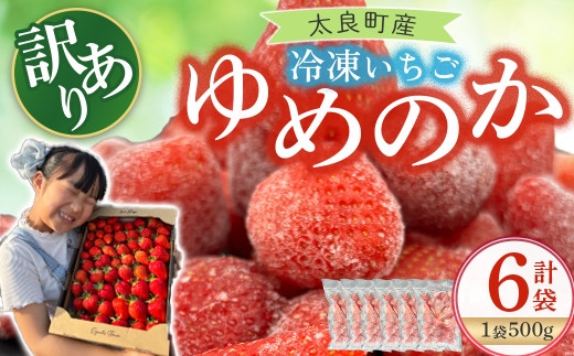 訳あり！太良町産「ゆめのか」冷凍いちご500ｇ×６袋 佐賀県 太良町