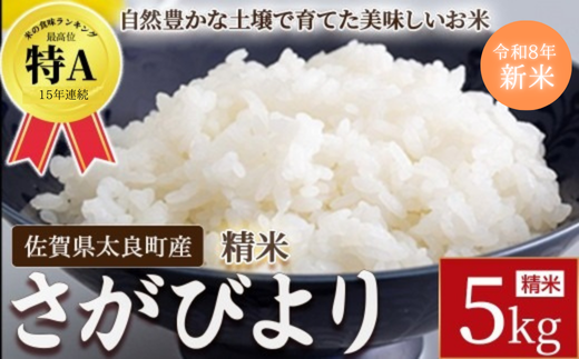 【先行予約】牟田農園のさがびより 5kg （5kg × 1袋） 【令和8年産】 <精米> さがびより お米 おコメ おこめ 米 コメ こめ もっちり 牟田農園 国産 佐賀県 太良町 O184x1
