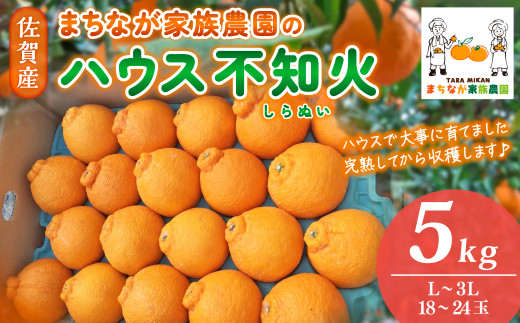 まちなが家族農園のハウス不知火（しらぬい）5kg 【2026年3月下旬～5月下旬まで順次発送予定】 しらぬい 不知火 でこぽん デコポン フルーツ くだもの 果物 ミネラル豊富 太良町 国産 贈答用 O108x1