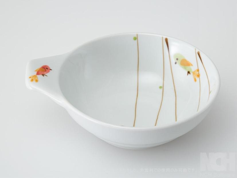 【波佐見焼】φ１５．５ｃｍの取手付小鉢３個組　ハミング　赤　【西海陶器】　１　２４３４２