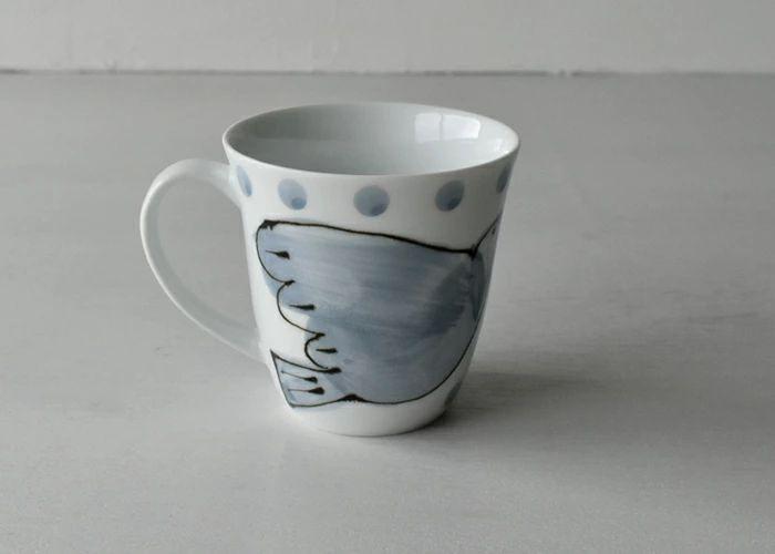 【波佐見焼】容量２７５ｍｌの手描きマグカップ　エル　ＧＲ　【西海陶器】　１　２０４５６