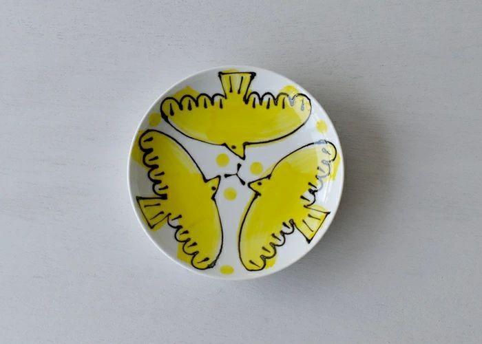 【波佐見焼】１５ｃｍ手描きのお皿５枚組　エル・Ｙ　【西海陶器】５　２０４４９