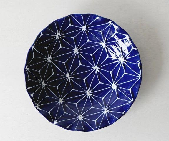 【波佐見焼】φ２５.５cmの盛皿　琉璃・麻の葉 【西海陶器】1　１９９１０