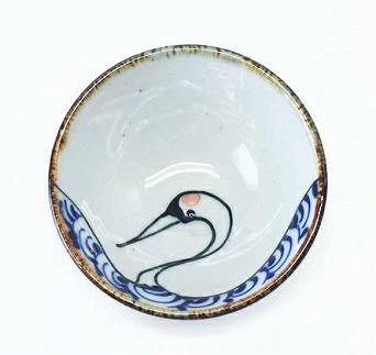 【波佐見焼】 手描きの盃　鶴  【西海陶器】 １ １８１９０