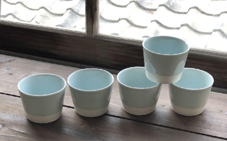 【AB304】【波佐見焼】esカップ青磁釉５個組【西海陶器】 ５ 45368