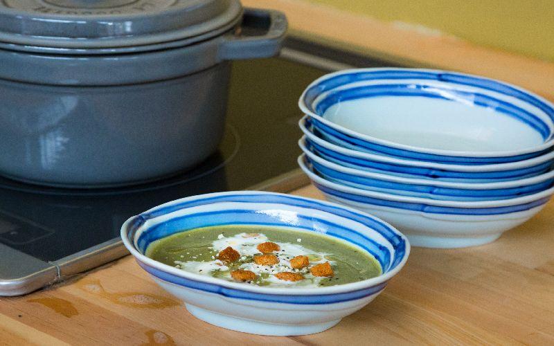 【AB311】【波佐見焼】１６×１３cm楕円小鉢５個組 ライン【西海陶器】 ５ 70439