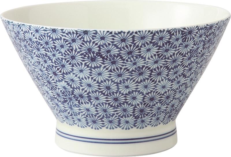 【AB342】【波佐見焼】φ１５.５cm丼３個組 亀甲紋青 【西海陶器】 ３ 13926