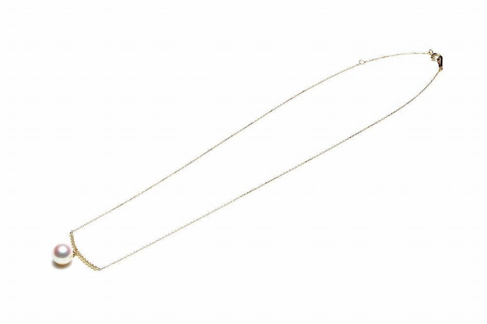 【AB861】あこや真珠（８.５ｍｍ珠）ダイヤ入りデザインペンダント/Ｋ１８ＹＧ