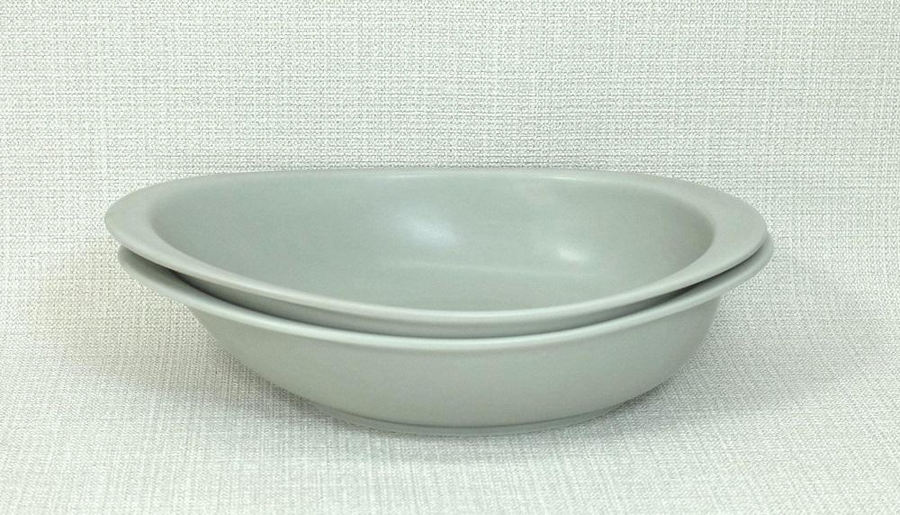 【AB1211】【波佐見焼】 22.5×14×5.5cm楕円オーブン鉢2個組GRL【西海陶器】2 37660