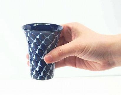 【波佐見焼】７０mlアペリティフ 琉璃 網絵　【西海陶器】 １　１８１３９