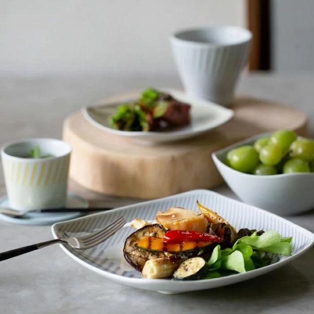 【波佐見焼】１５×１５ｃｍ取皿５枚組 コパン グレー 【西海陶器】 ５  ３３１６３