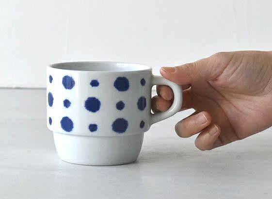 【AB1132】【波佐見焼】満水275ml重なり抜群マグ５個組 水玉 【西海陶器】 5 32543