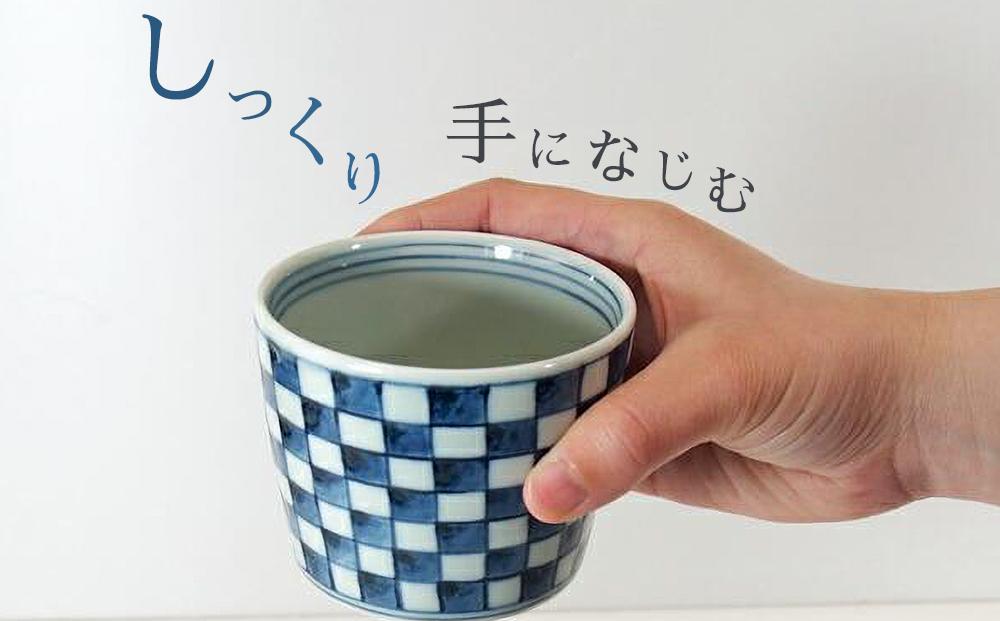 【AB256】【波佐見焼】φ８×６.５cmそばちょこ・カップ５柄５個組 藍屋 【西海陶器】 １ 31854